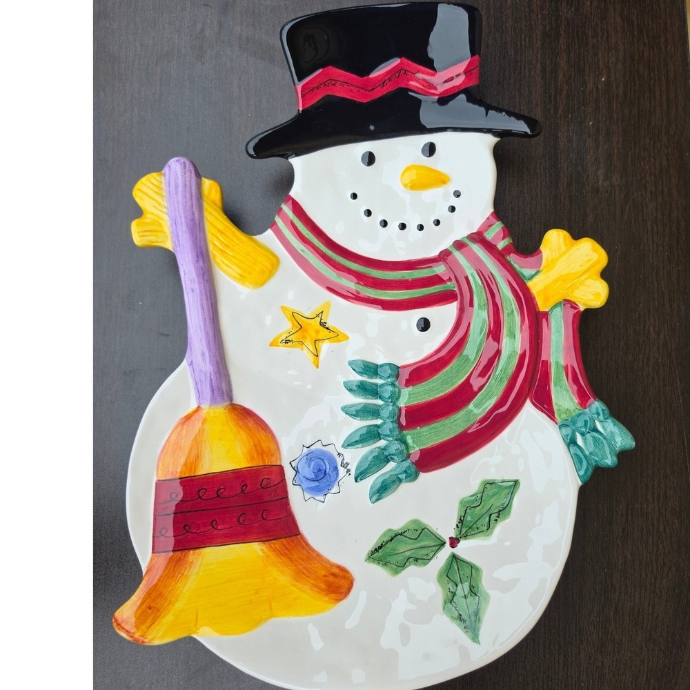 Sango The Sweet Shoppe Christmas Snowman Cookie Tray Sue Zipkin 12.5in Platter